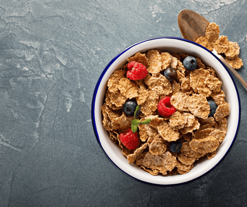 Image of a bowl of whole-grain cereal.